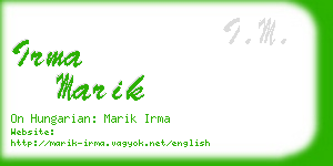 irma marik business card